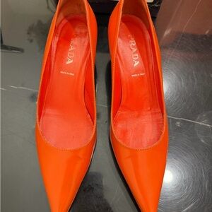 Prada Women's Vibrant Orange Heels